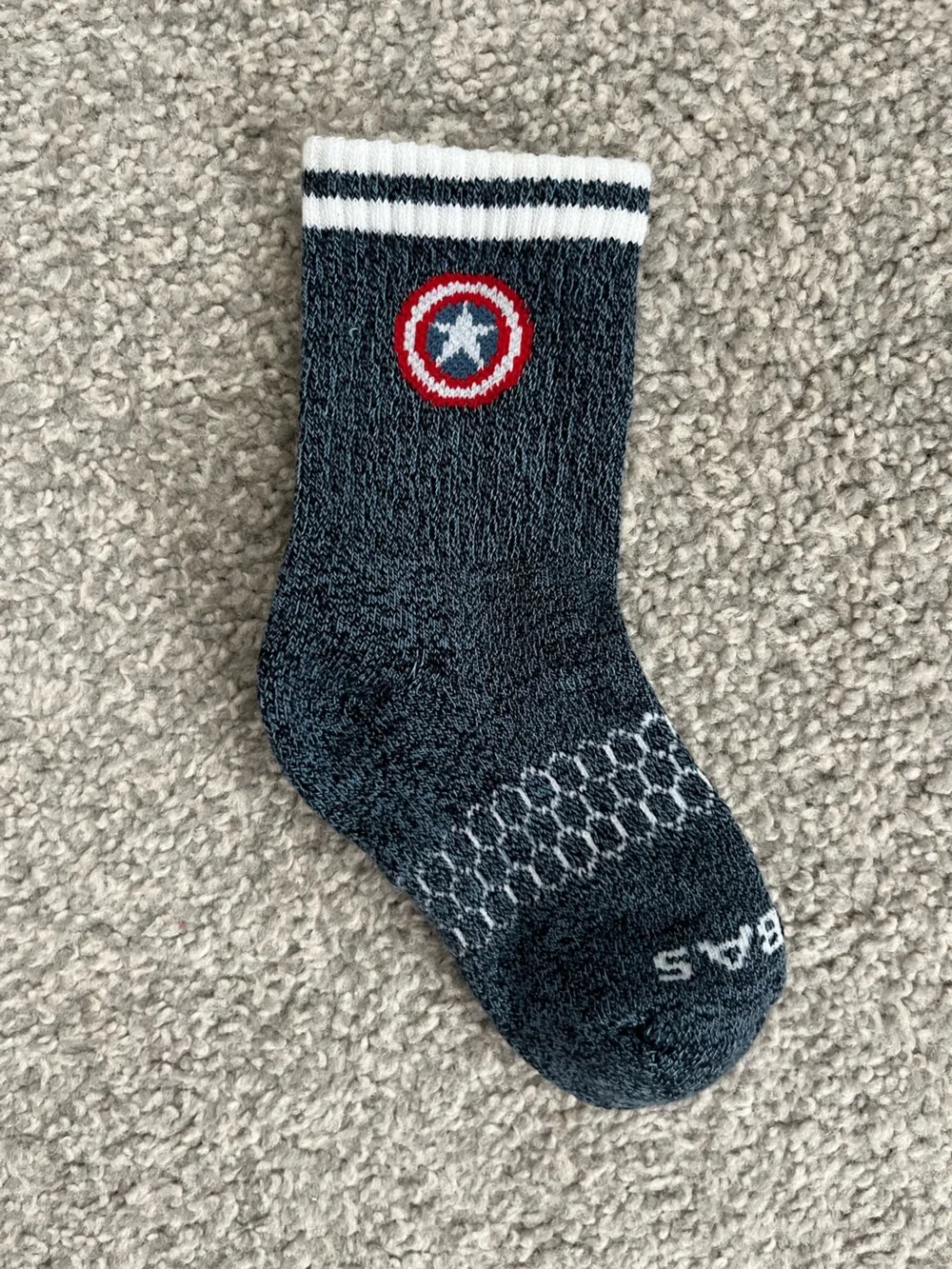 NWOT Bombas Captain America Gray Blue Ankle Socks Toddler Boy 2 Pair